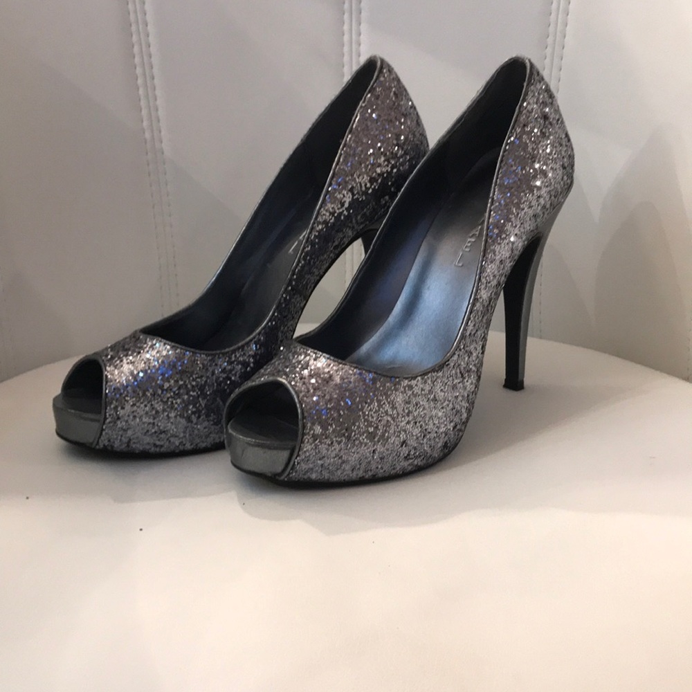 Silver Glitter Heels